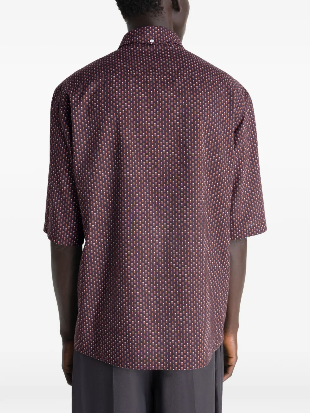 LEMAIRE Overhemd met geometrische print Bruin