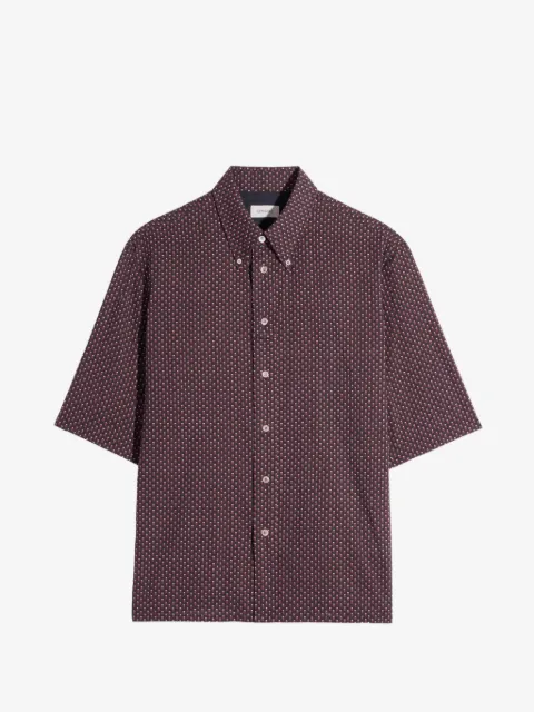 LEMAIRE short sleeve shirt in geometric printed cotton