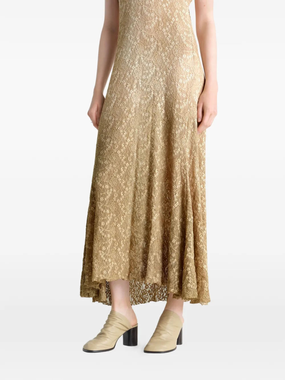 LEMAIRE Glove muiltjes met blokhak Beige