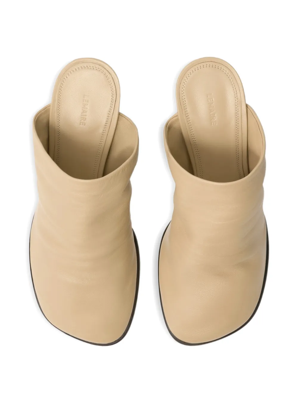 LEMAIRE Glove muiltjes met blokhak Beige