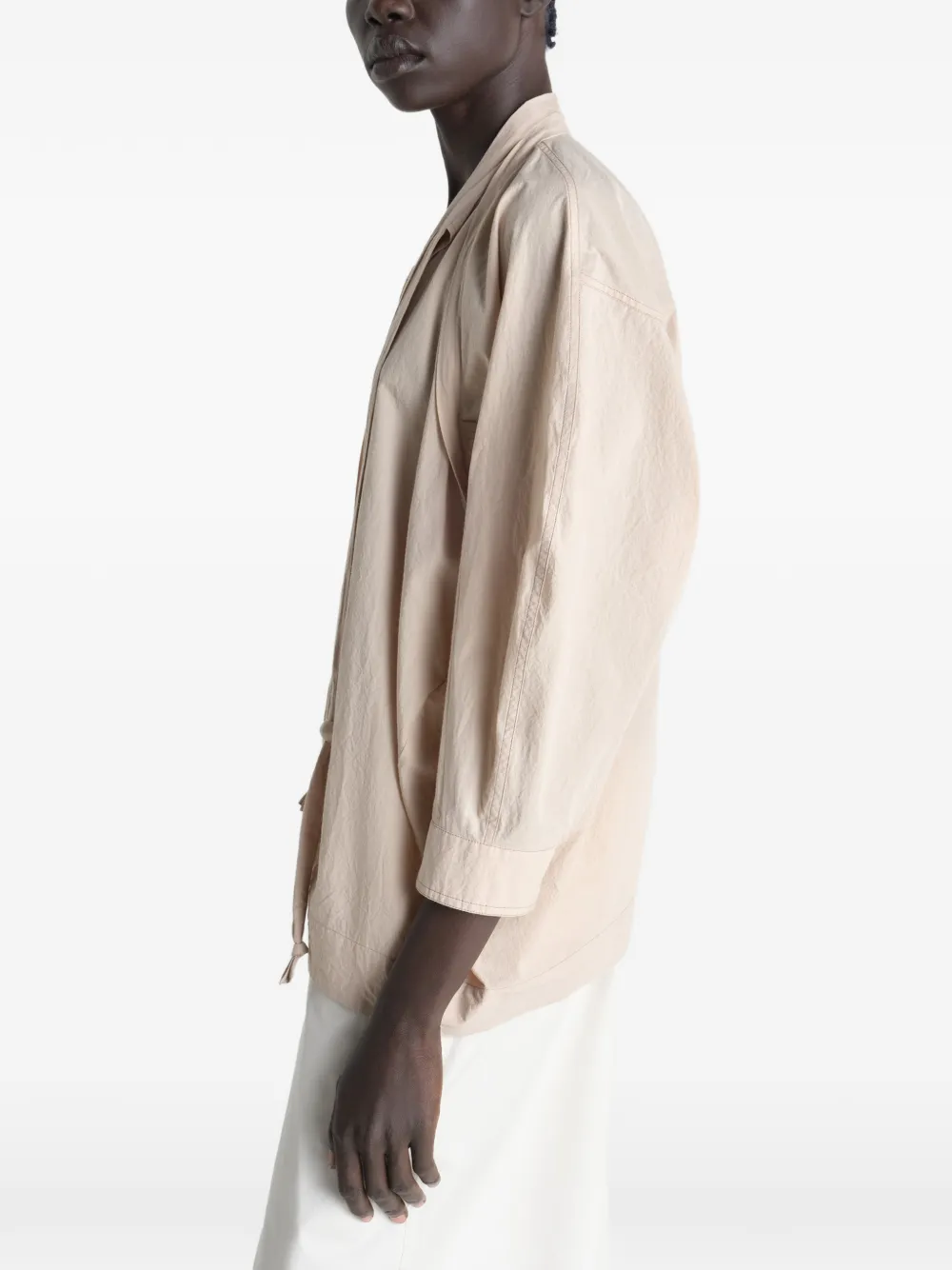 LEMAIRE Overhemd met sjaal en lange mouwen Beige