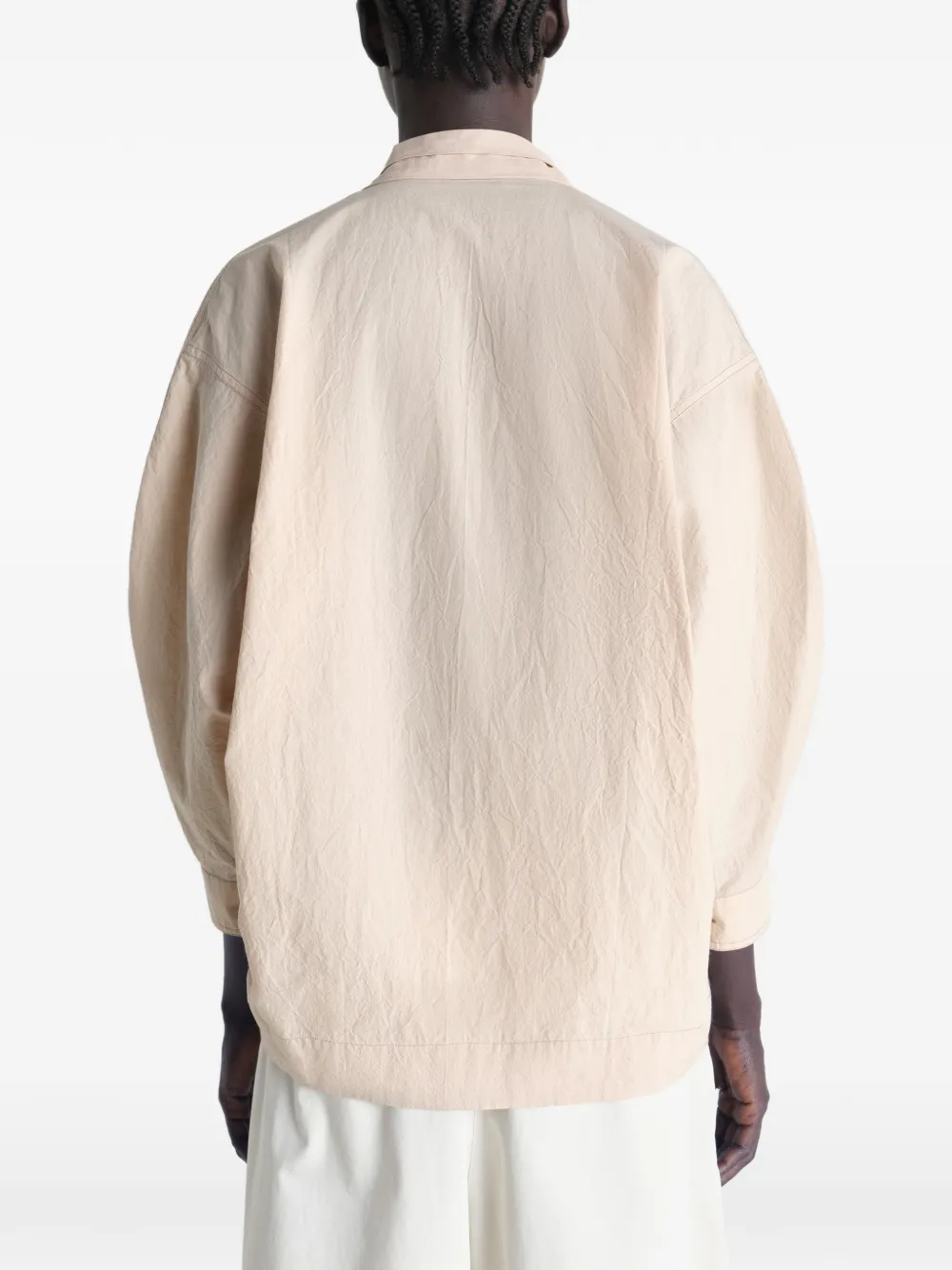 LEMAIRE Overhemd met sjaal en lange mouwen Beige