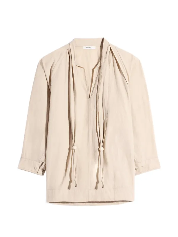 Lemaire Long-sleeve Scarf Shirt in Neutrals