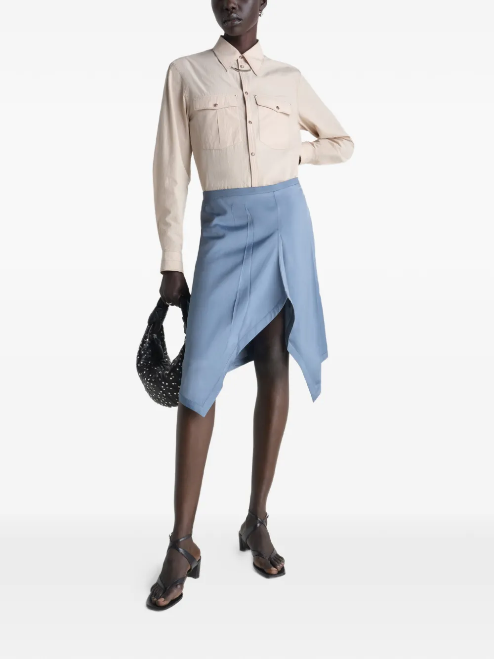 LEMAIRE Foulard Mini Skirt in Blue, view 2