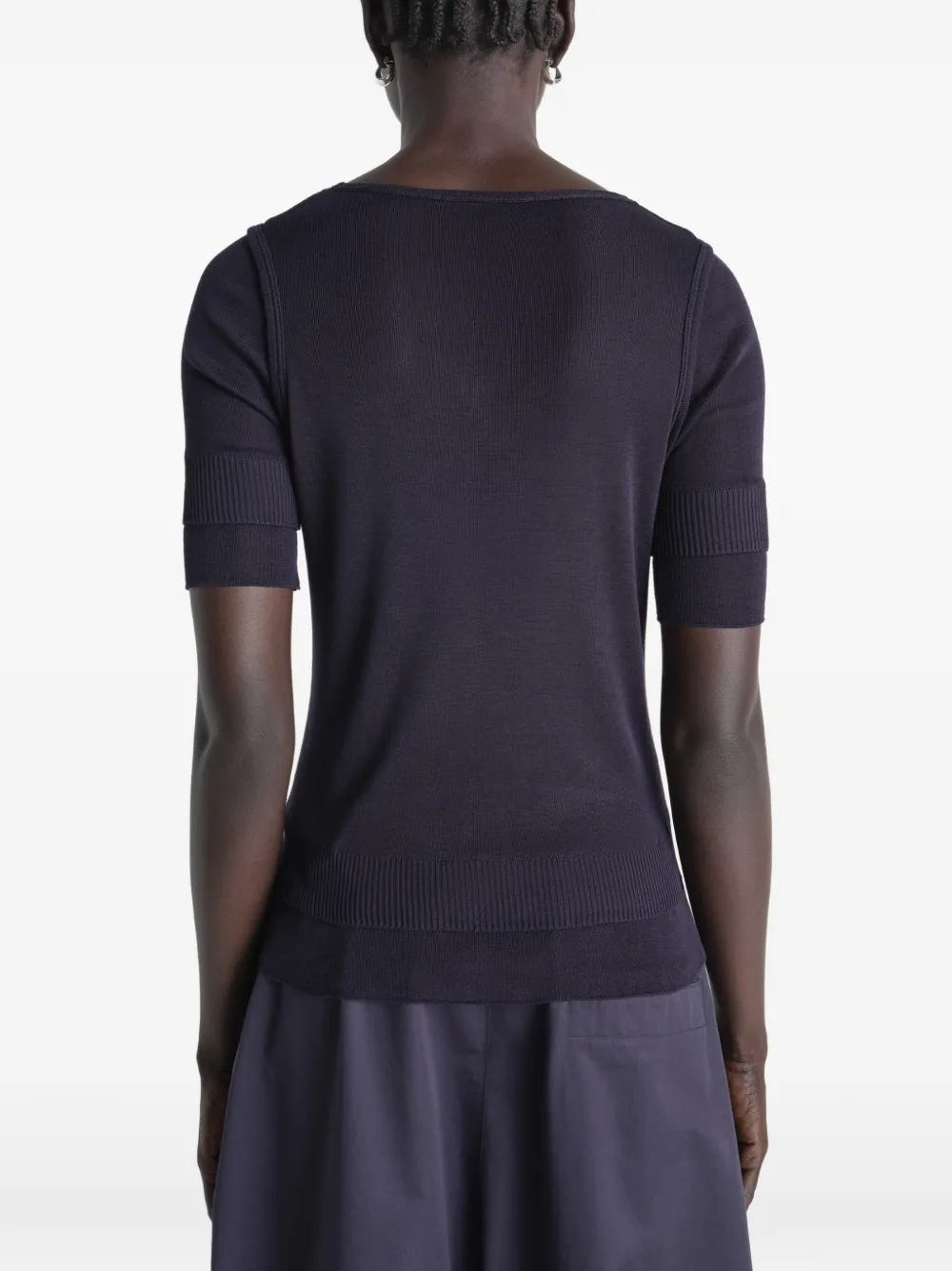 LEMAIRE Trompe l'oeil top met korte mouwen Blauw