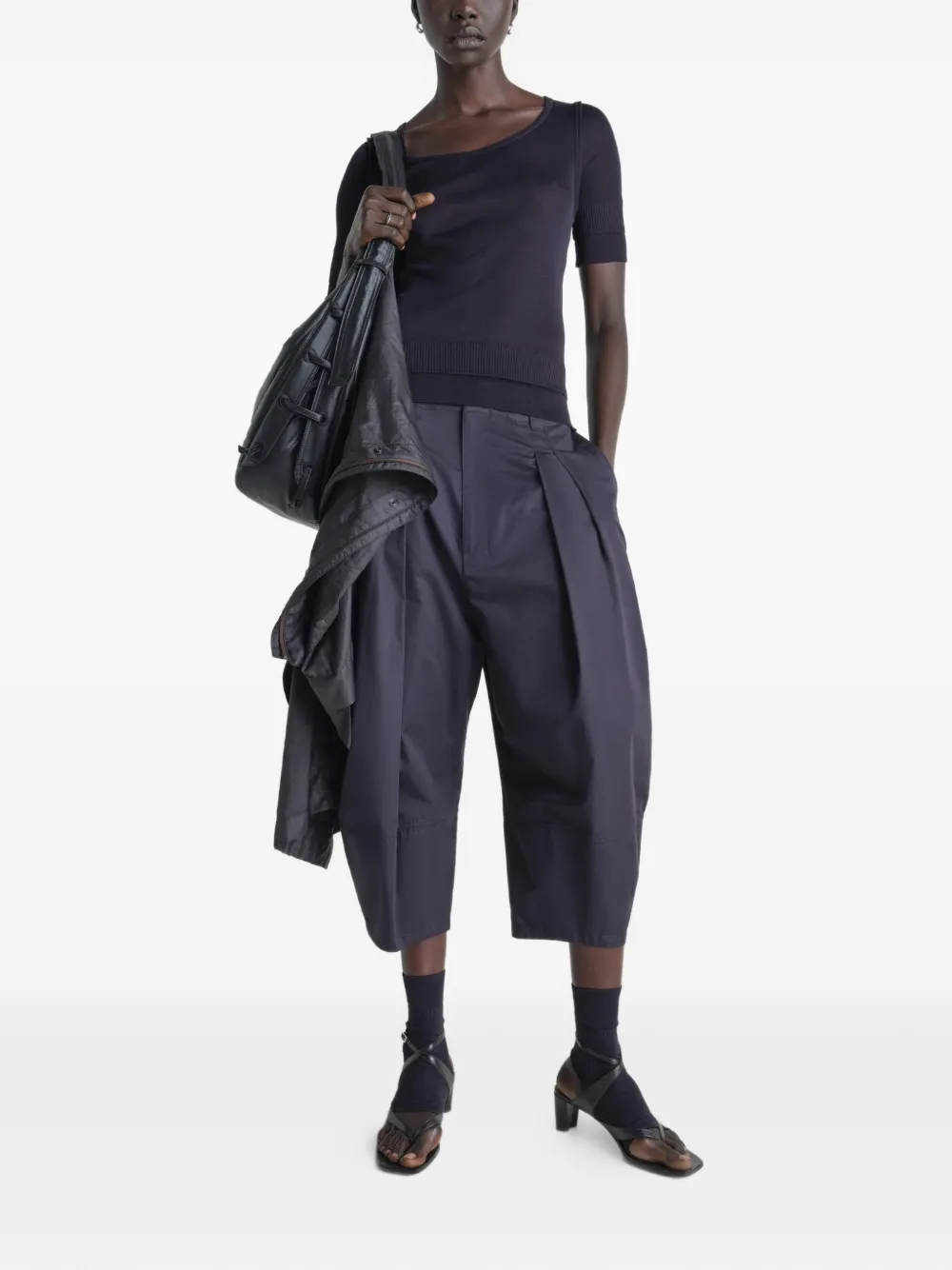 LEMAIRE Trompe l'oeil top met korte mouwen Blauw