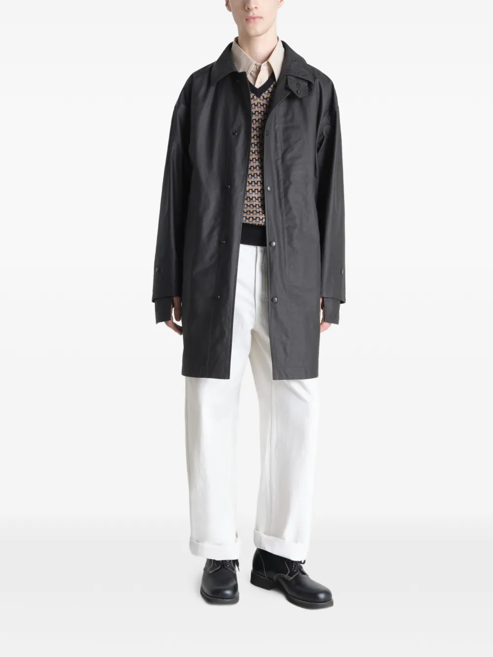  Lemaire Coated Parka Raincoat - Black 