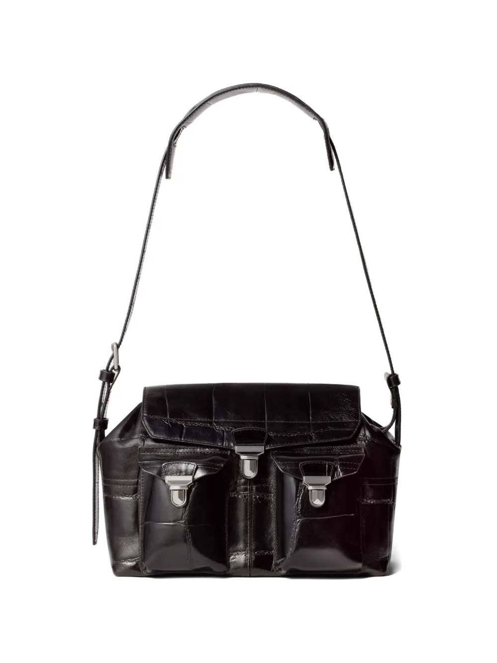 LEMAIRE Borsa messenger Gear media - Marrone
