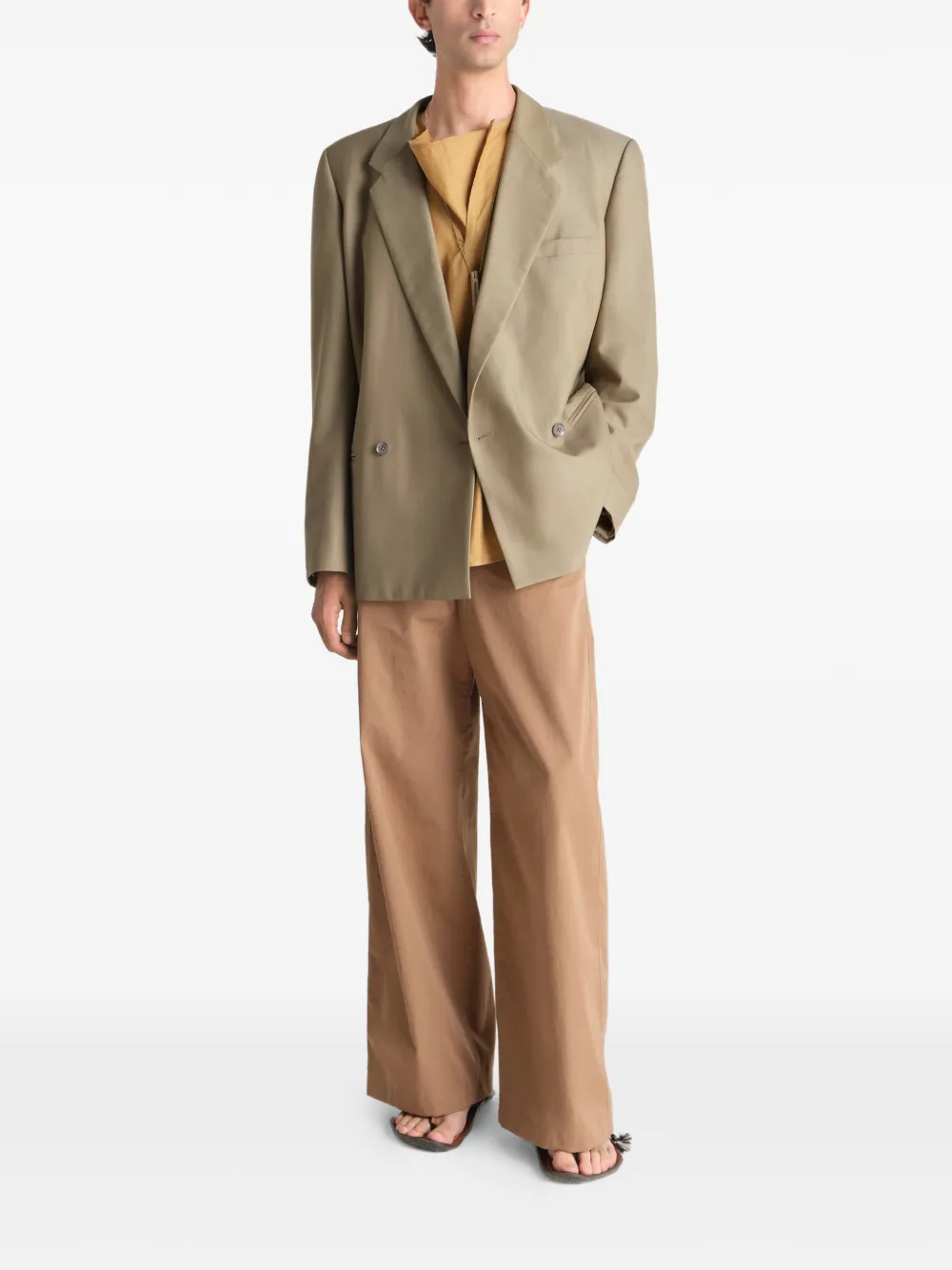  Lemaire Double-breasted Tailored Jacket - Neutrals 
