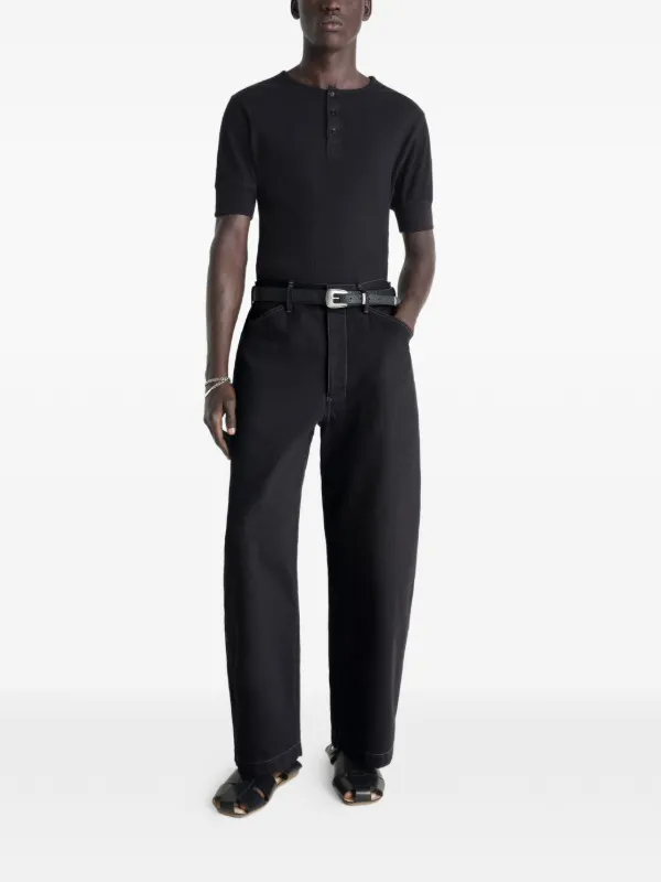 LEMAIRE Maxi Workwear ワイドパンツ | ブラック | FARFETCH JP
