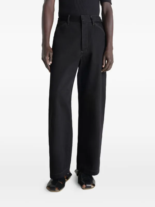 LEMAIRE Maxi Workwear ワイドパンツ | ブラック | FARFETCH JP