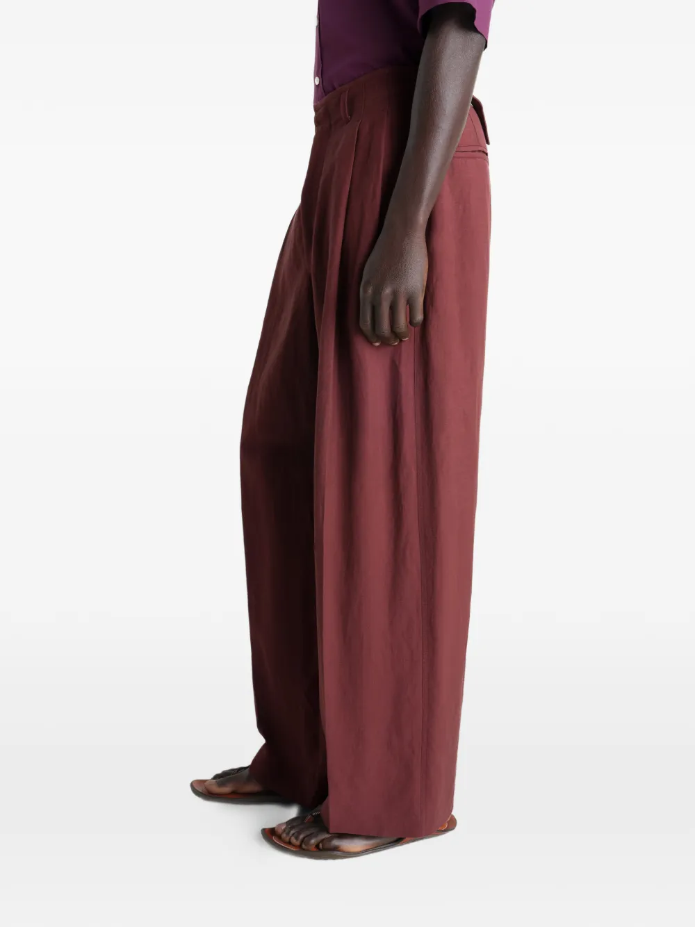  Lemaire Pleated Tailored Trousers - Brown 
