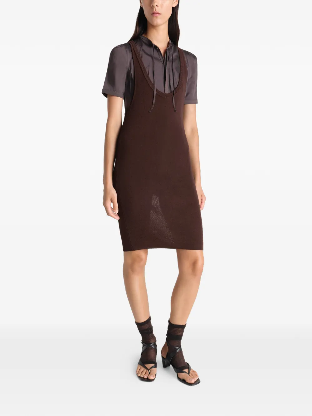 LEMAIRE Mini-jurk met racerback Bruin