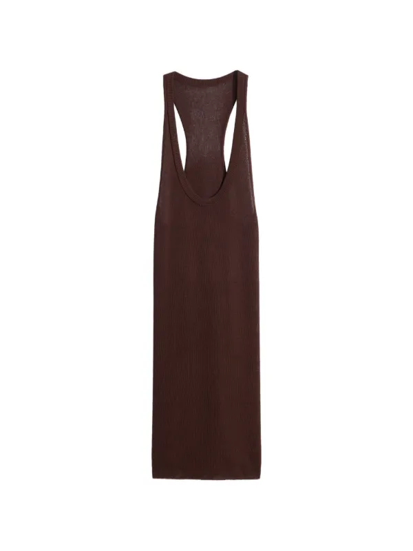 Lemaire Racerback Tank Top Mini Dress in Brown