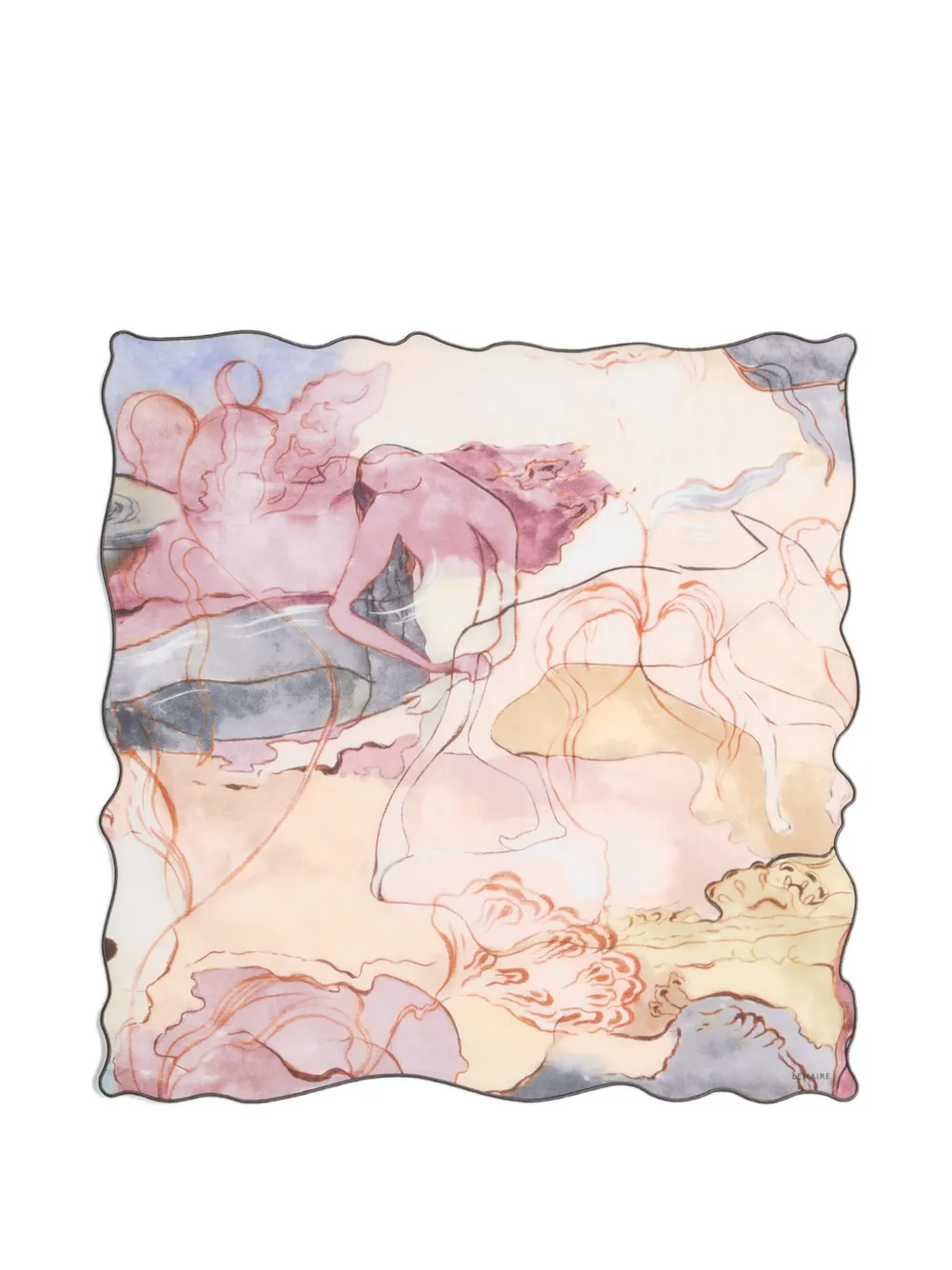 LEMAIRE watercolour-print square scarf - Toni neutri