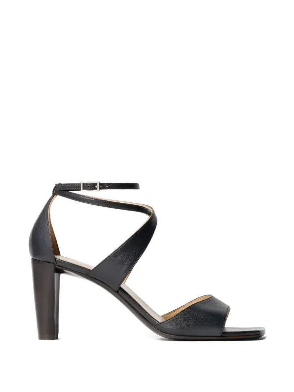 Lemaire Ankle Strap Cross Sandals in Black