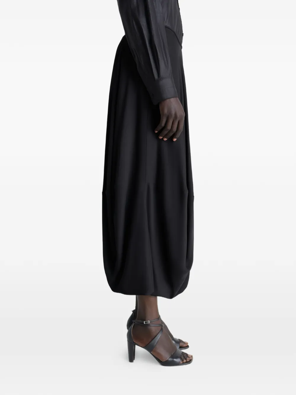 LEMAIRE Crêpe rok met ballon Zwart