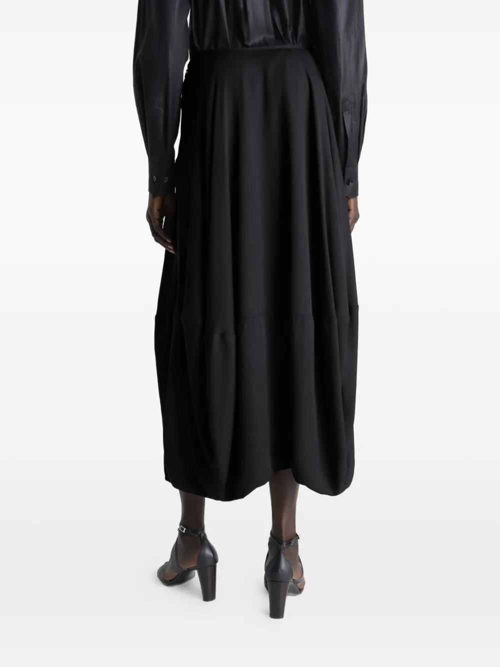 LEMAIRE Crêpe rok met ballon Zwart