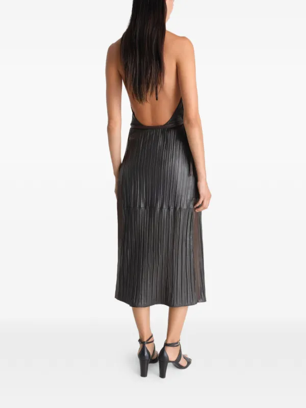 Lemaire Pleated Leather Apron Dress - Brown