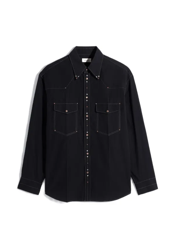 LEMAIRE スタッズ ポケット シャツ | ブラック | FARFETCH JP