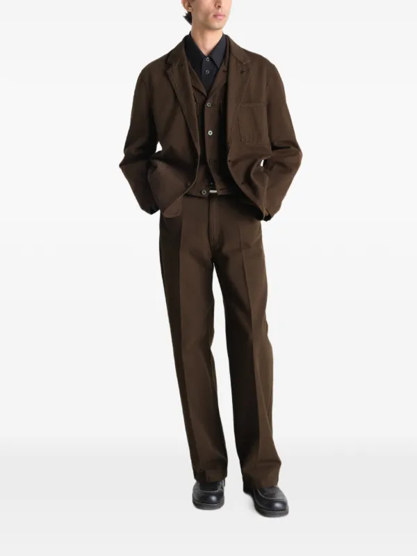 LEMAIRE Single Breasted Tailored Jacket In Dyed Heavy Broken Twill