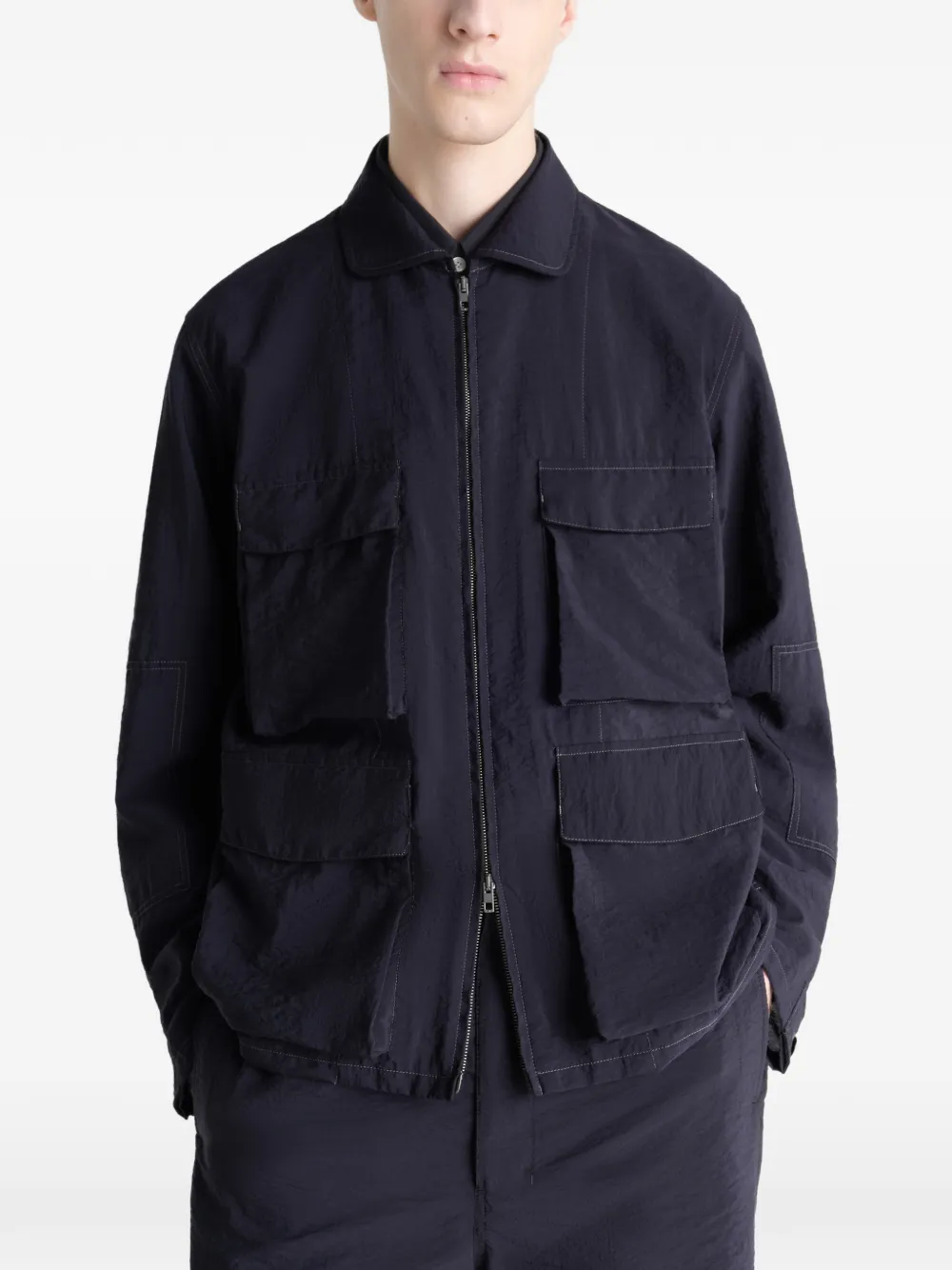  Lemaire Pocket Zip Jacket - Blue 