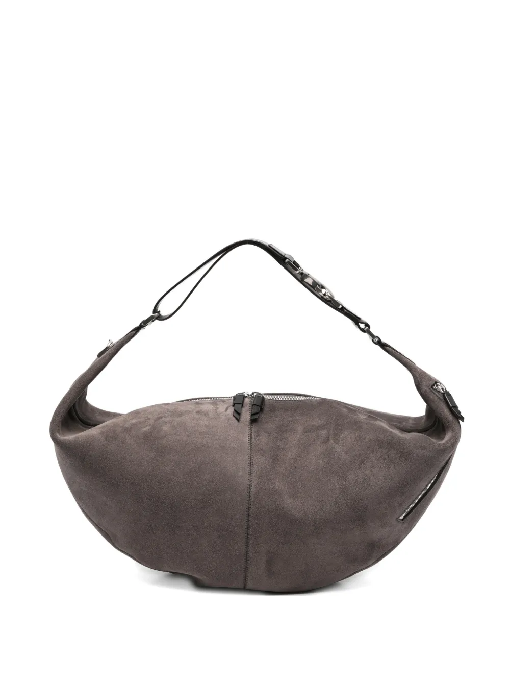 LEMAIRE large suede shoulder bag - Grigio
