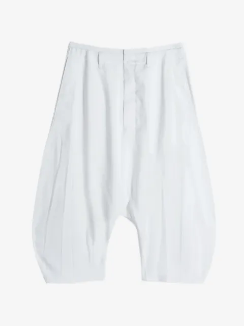 LEMAIRE creased dropped crotch bermudas in poly viscose twill