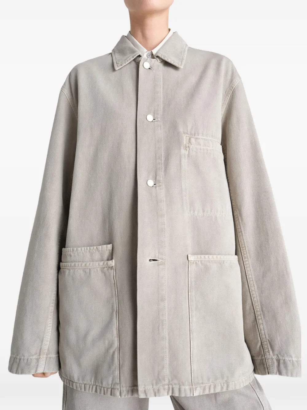 m*様 LEMAIRE LEMAIRE Camisa Com Bolso | Neutro | FARFETCH BR