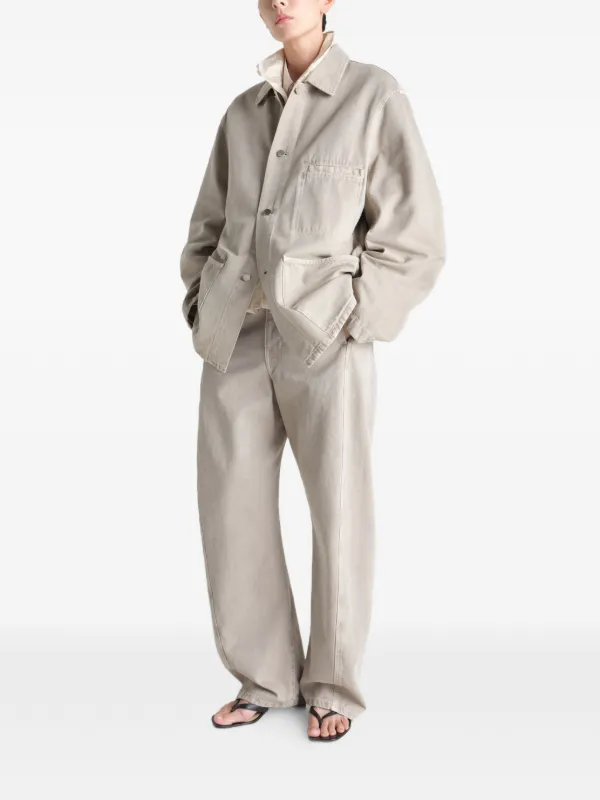 LEMAIRE Utility Overshirt In Snow Broken Twill | Neutrals | FARFETCH