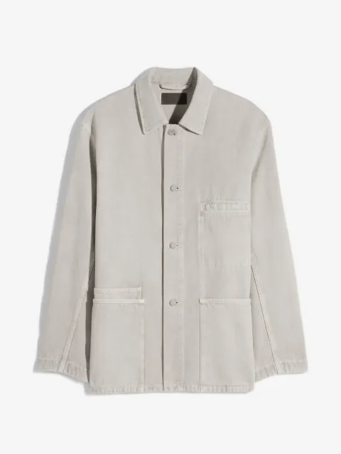 LEMAIRE utility overshirt in snow broken twill