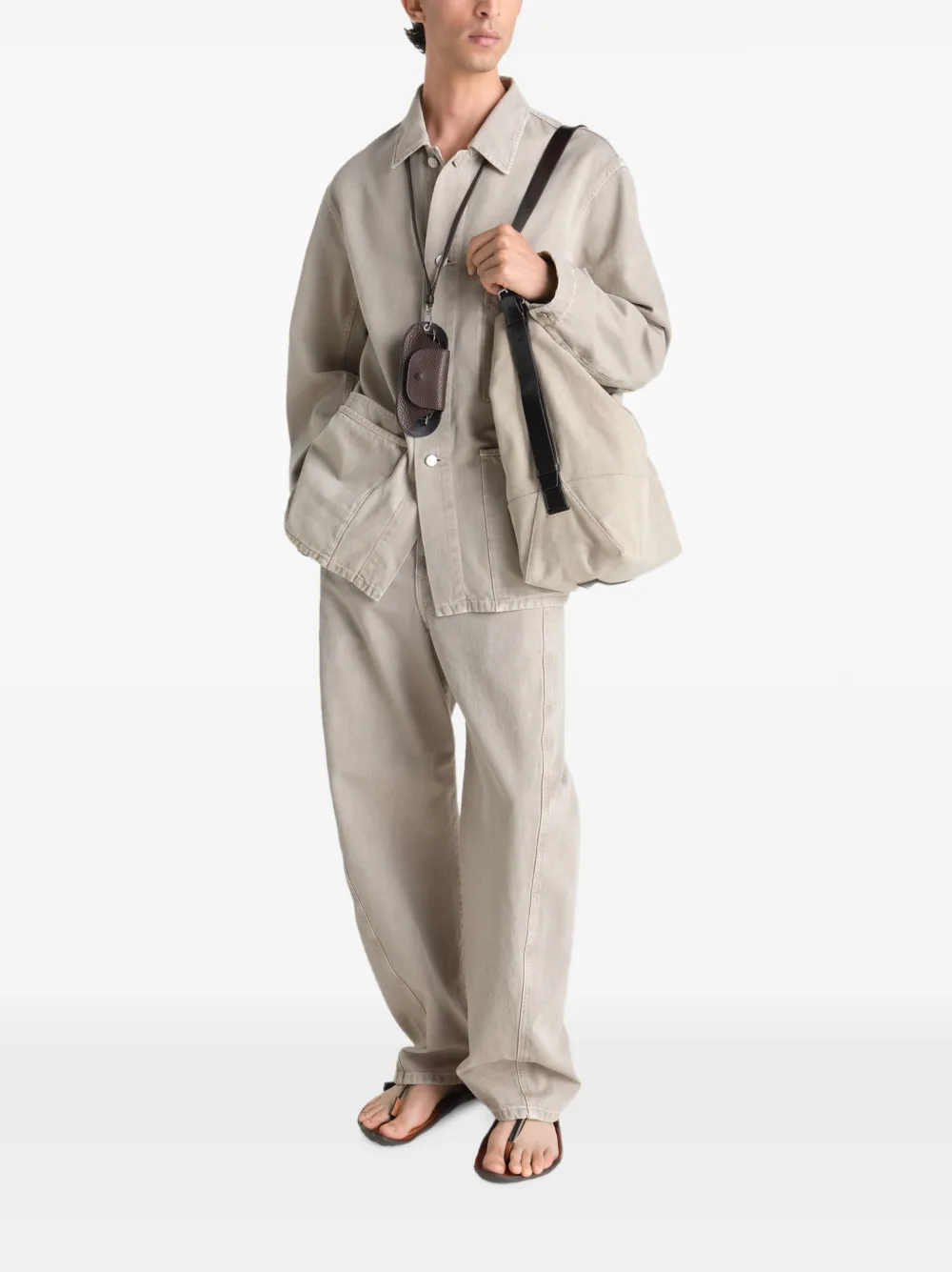  Lemaire Patch-pocket Overshirt - Neutrals 