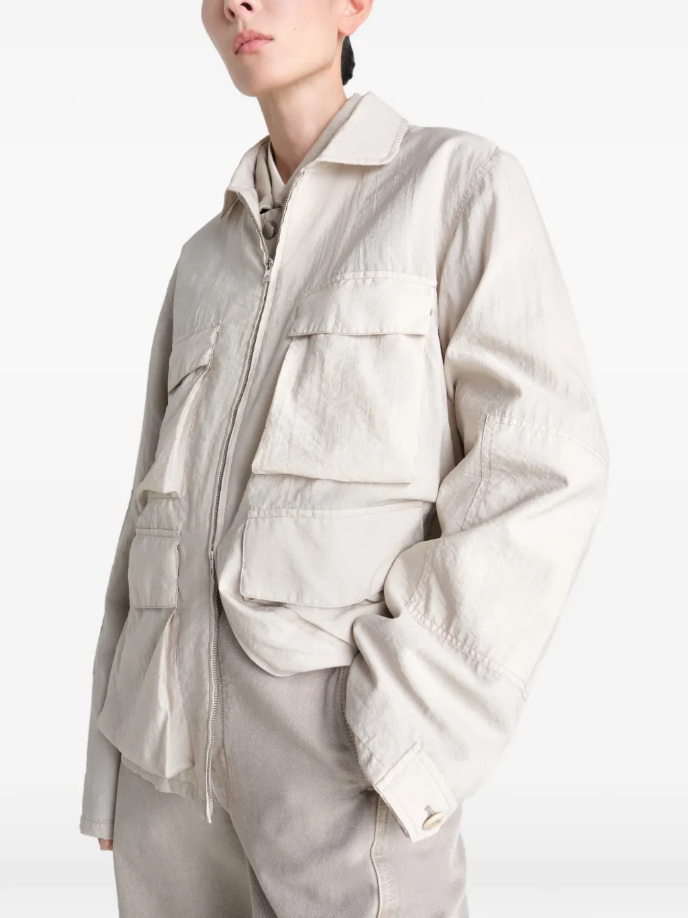 LEMAIRE Jack met 3D-zak in gewassen katoen Beige