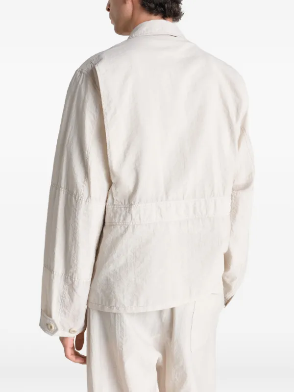 LEMAIRE 3D Pocket Jacket In Washed Technical Cotton | Neutrals