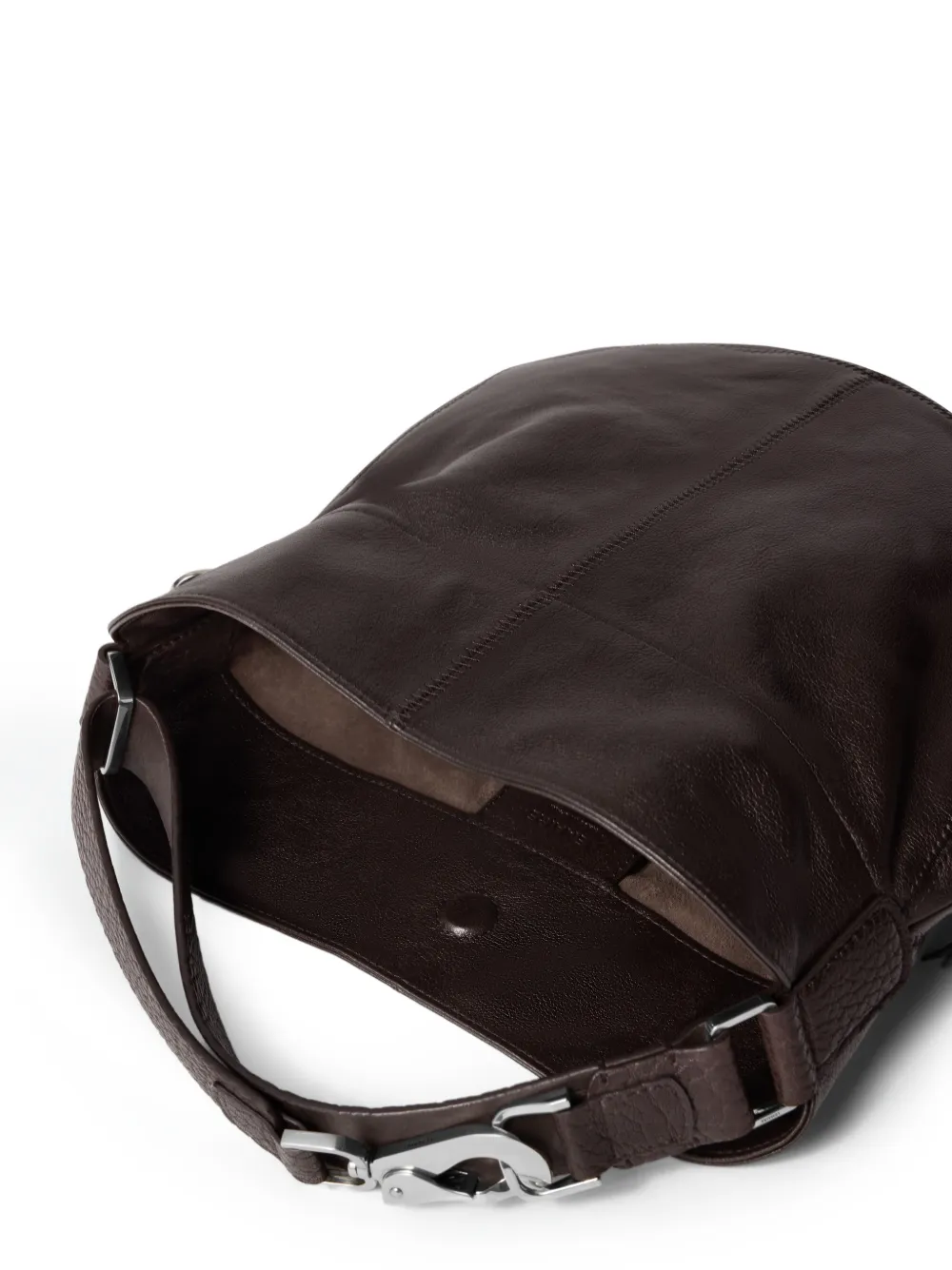 LEMAIRE Quiver Clip leren schoudertas Bruin