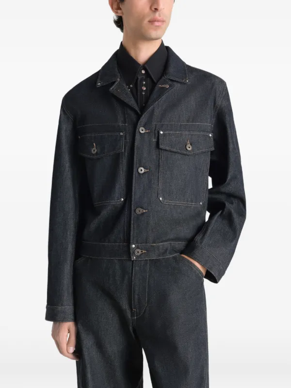 LEMAIRE ルメール　　ダークブルー デニムジャケット LEMAIRE スタッズ デニムジャケット | ブルー | FARFETCH JP