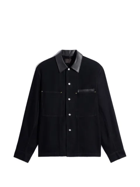 LEMAIRE leather-collar pocket shirt jacket