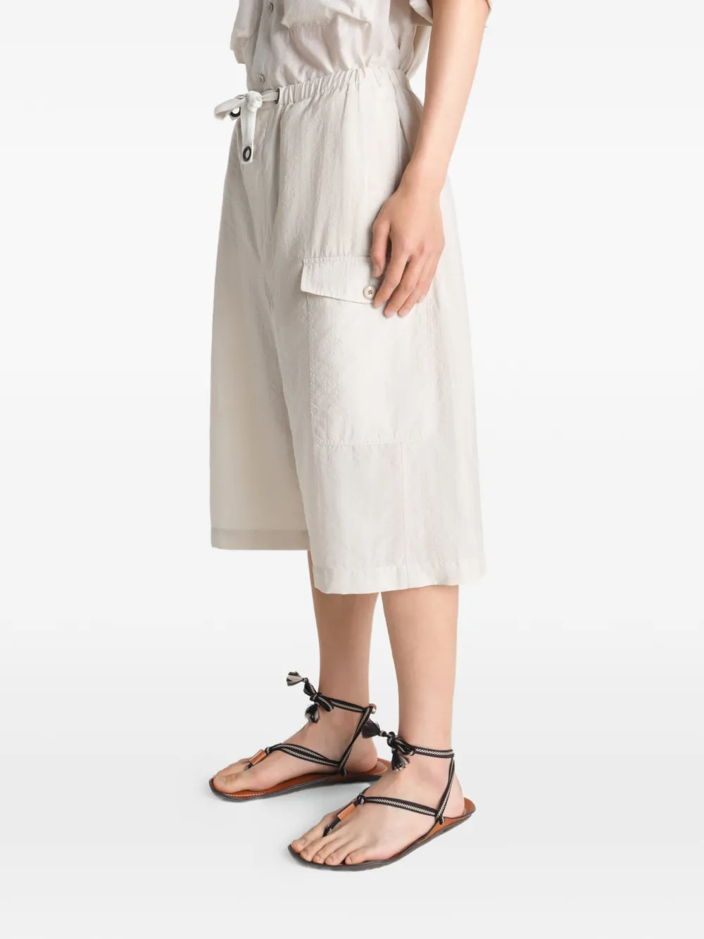 LEMAIRE Cargo easy shorts van technisch katoen Beige