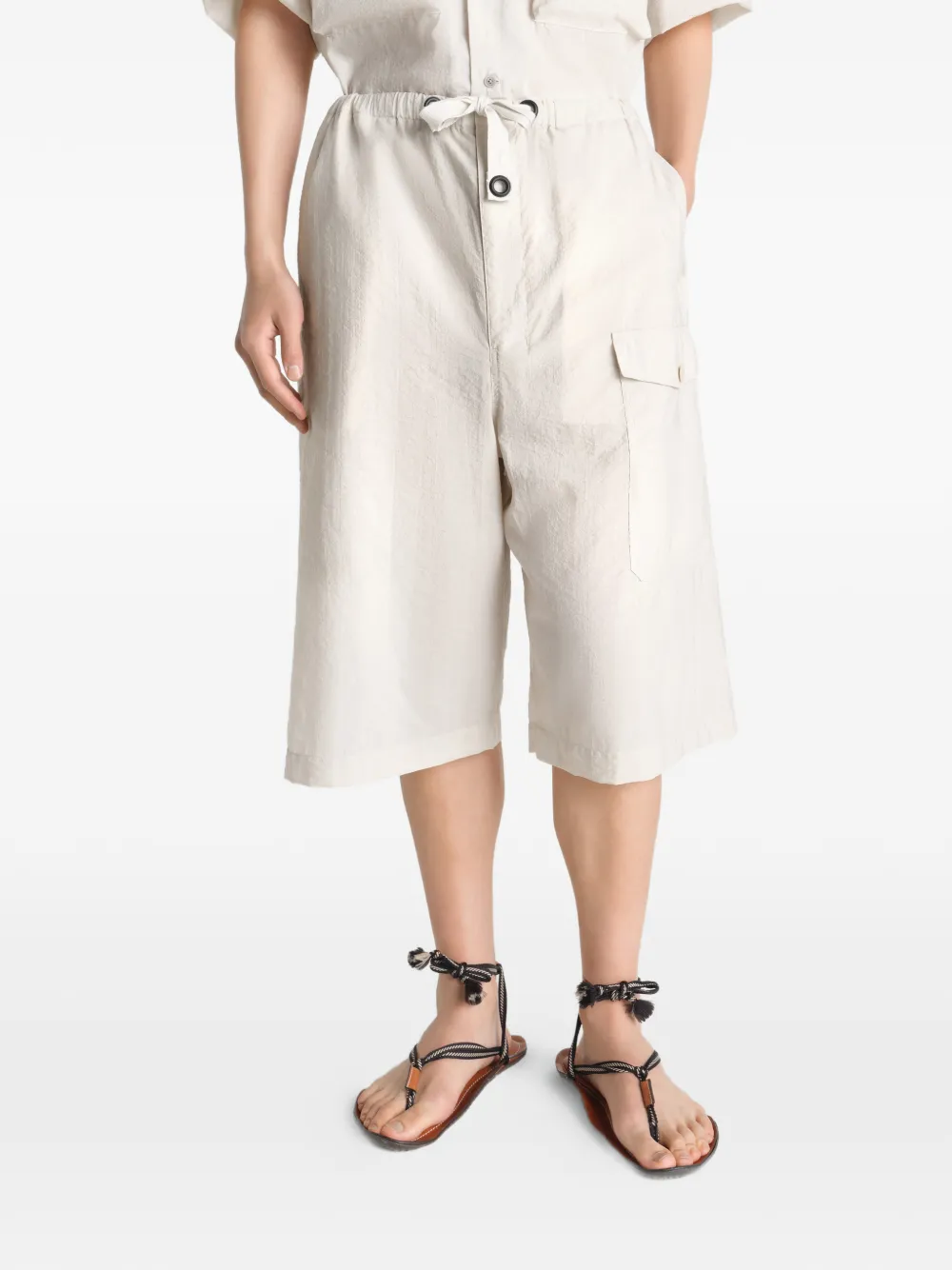 Lemaire Drawstring Cargo Shorts - Neutrals 