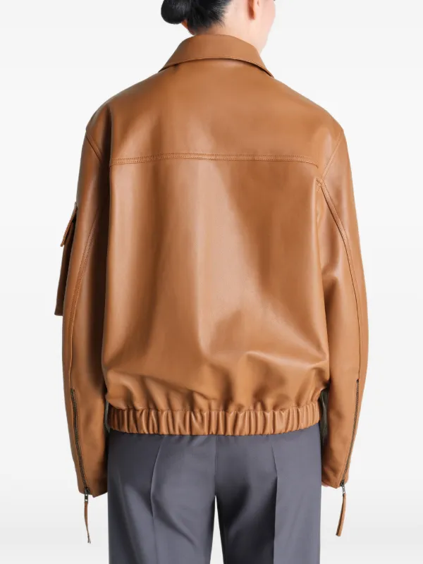 LEMAIRE Leather Blouson With Pockets In Leather | Brown | FARFETCH