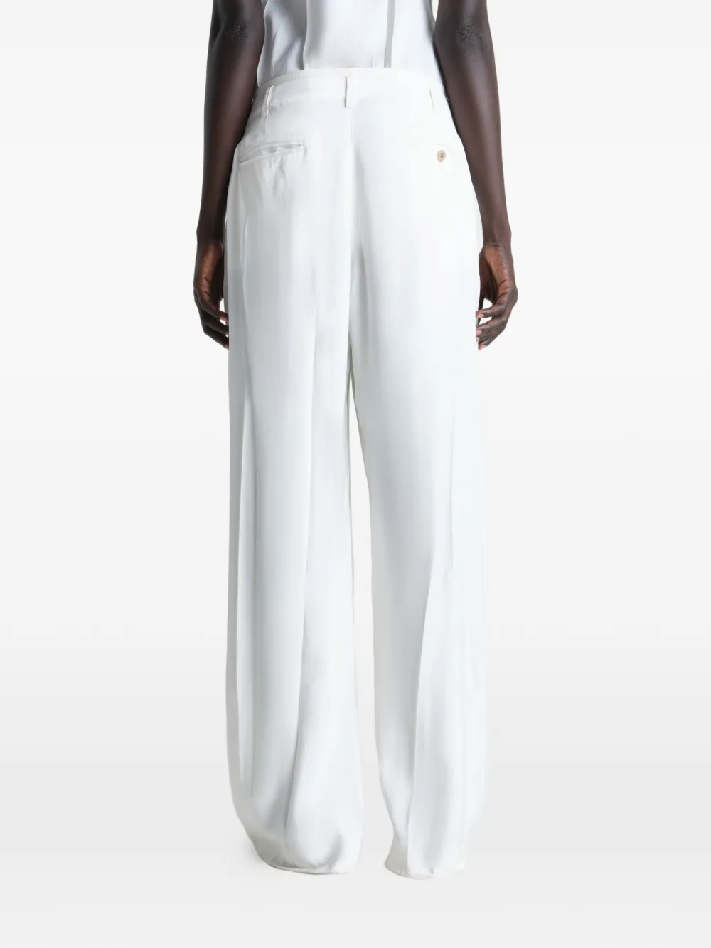 LEMAIRE Geplooide zachte broek van polyviscose twill Wit