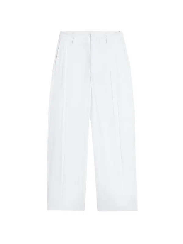 Lemaire Creased Soft Pants in Poly Viscose Twill in White