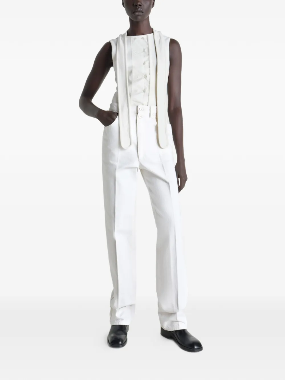  Lemaire Belt-loop Pocket Jeans - White 