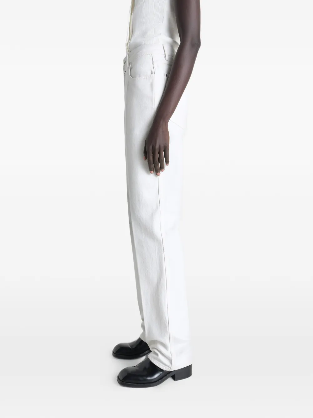 LEMAIRE Jeans met riemlussen en zak Wit