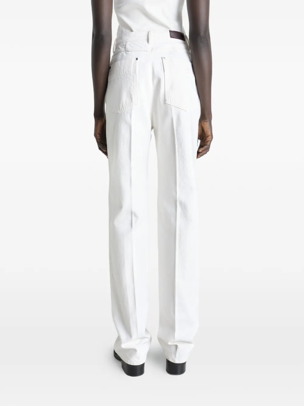 LEMAIRE Jeans met riemlussen en zak Wit