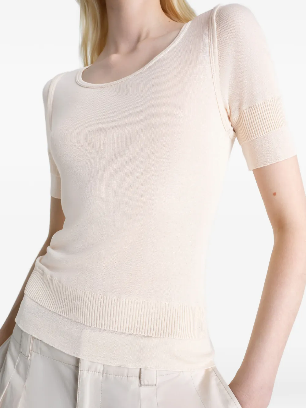 Lemaire Trompe L'oeil Short-sleeve T-shirt in Neutrals, view 4
