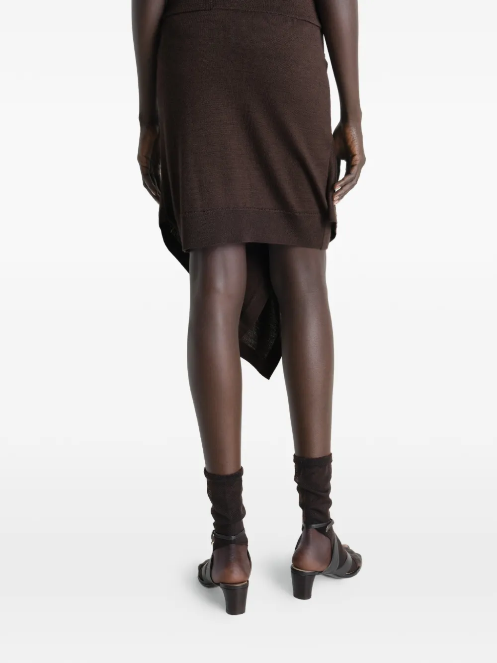 LEMAIRE Rok van merinowolblend met knopen Bruin