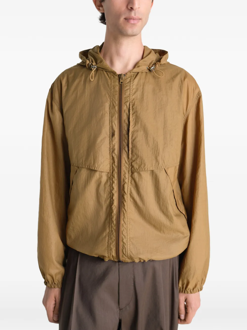 LEMAIRE Windjack van licht nylon Bruin
