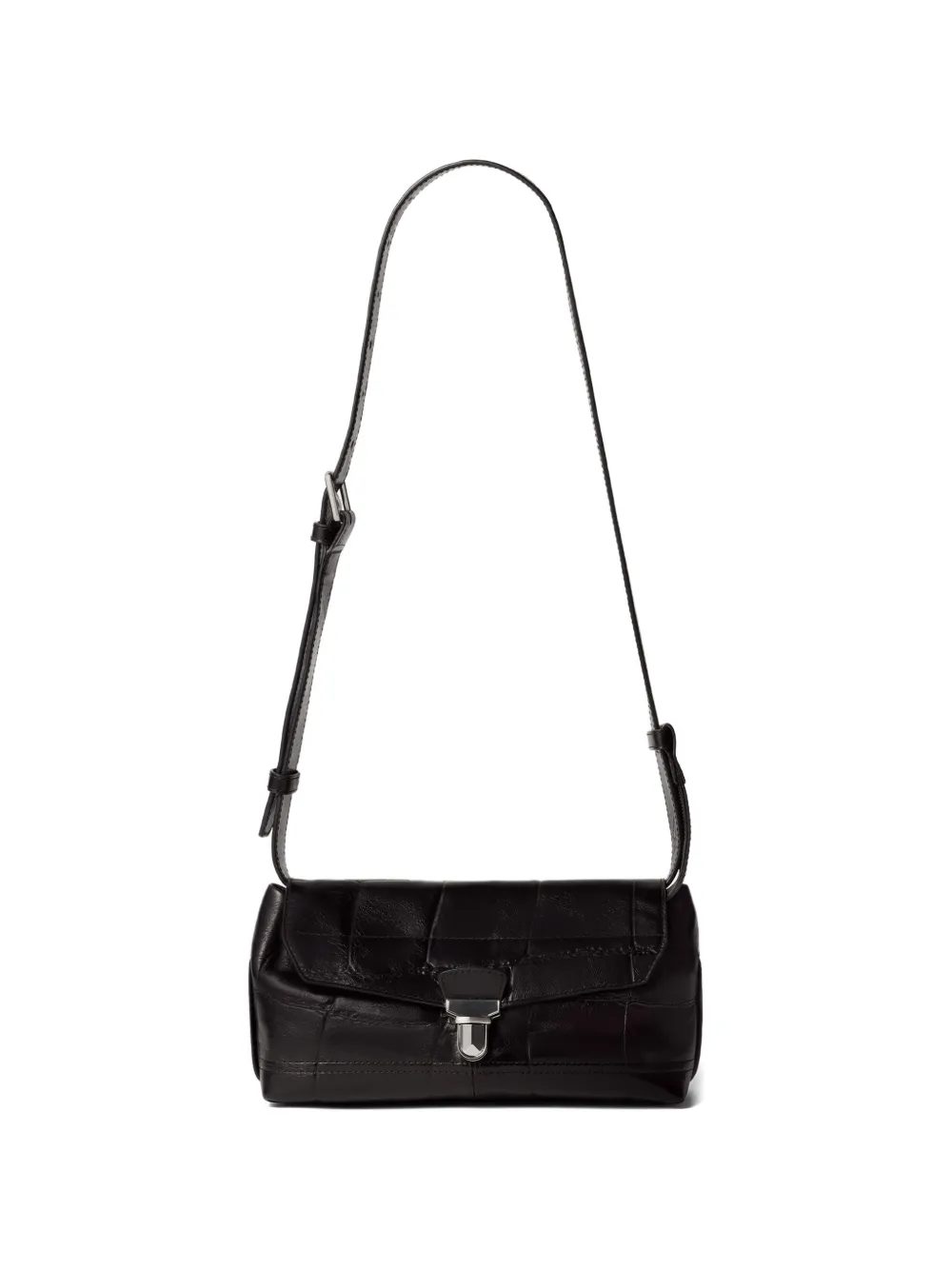 LEMAIRE small Gear croco-embossed shoulder bag - Nero