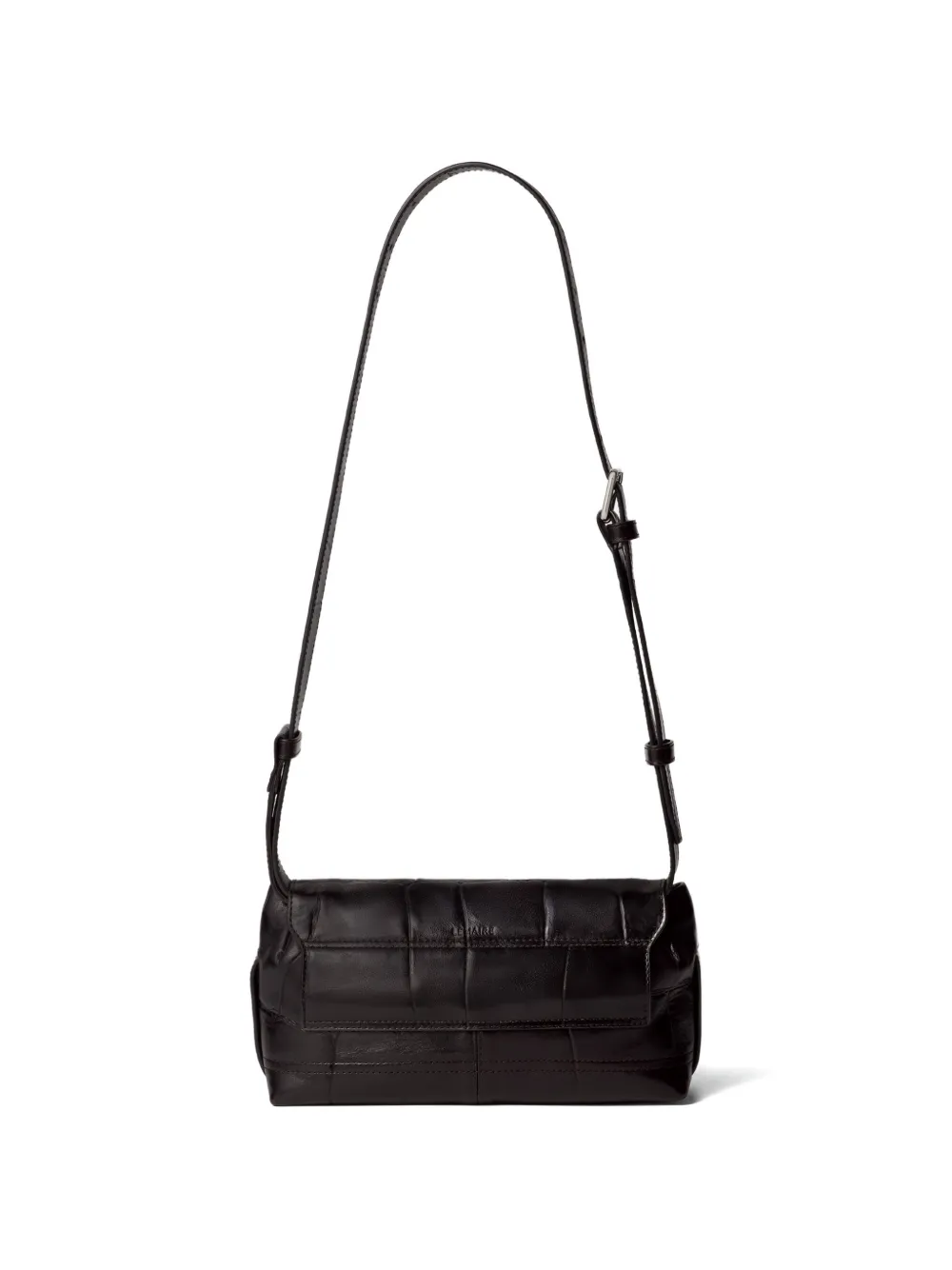  Lemaire Small Gear Croco-embossed Shoulder Bag - Black 